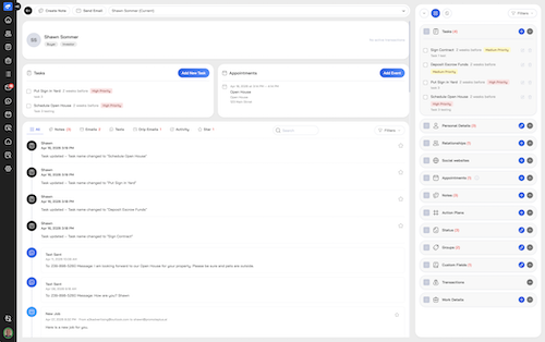 Lead-optimized CRM dashboard screenshot